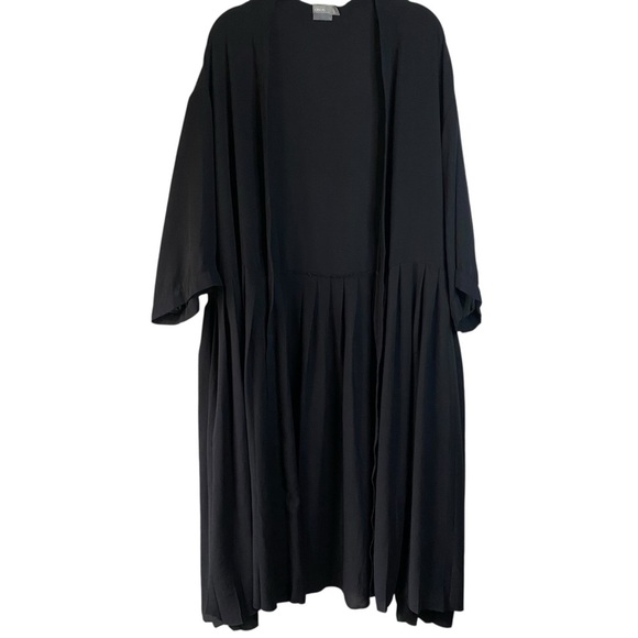 ASOS Open Front Black Whimsigoth Pleated Duster Jacket Cardigan Kimono  SZ 22 - Picture 1 of 9